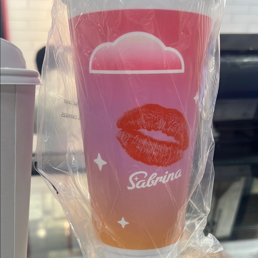 Sabina Pink and Orange Bath Cup with Lip Design